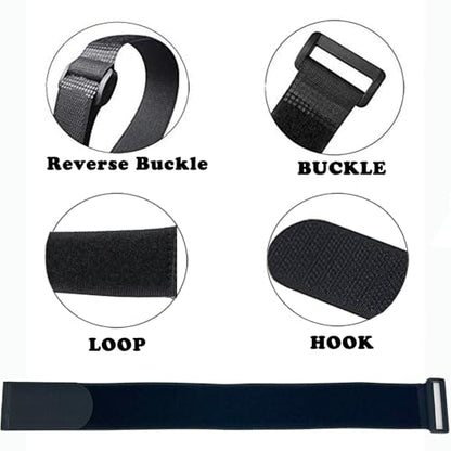 6 Pack (32 x 2 Inch) Reusable Fastening Cable Straps,Adjustable Multi-Purpose Hook and Loop Straps Nylon Cable Ties for Wire Cable Management Home Office Garage Outdoor Organization - size: 32'' x 2'' (Black)