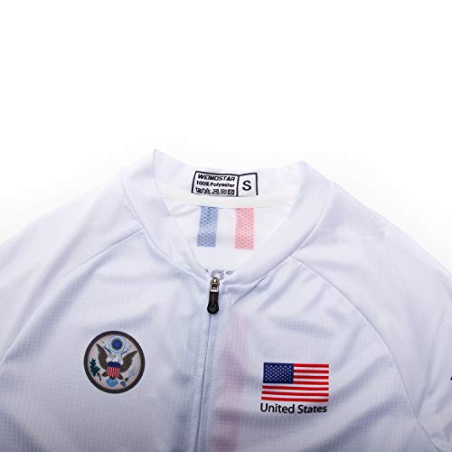 Women's Cycling Jersey Bike Shirts Short Sleeve Ladies Bicycle Clothing MTB Cycle Jacket - color: America Us Team, size: Large