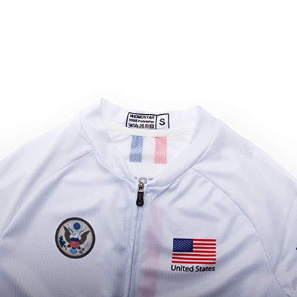Women's Cycling Jersey Bike Shirts Short Sleeve Ladies Bicycle Clothing MTB Cycle Jacket - color: America Us Team, size: Large