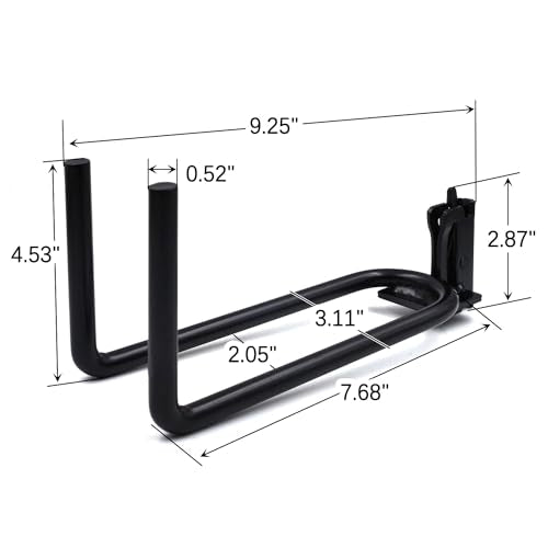 E-Track Heavy Duty Hook Hanger, Shovel/Tool Hanger, E Track Accessories Tool Holder, Universal Garage Storage Organizer System for Tools, 7.7" Deep 4 Pack