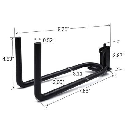 E-Track Heavy Duty Hook Hanger, Shovel/Tool Hanger, E Track Accessories Tool Holder, Universal Garage Storage Organizer System for Tools, 7.7" Deep 4 Pack