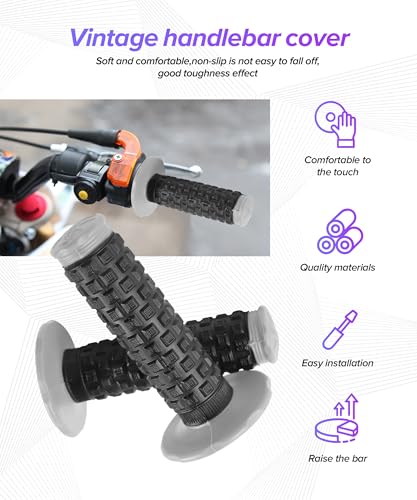 Dirt Bike Grips,Car Accessories Universal 7/8" Motorcycle Grips,Rubber Anti-Slip Throttle Bar Grip,Suitable for CRF50 CRF70 CRF80 XR50 XR100R CRF125 CRF100 CRF150F CRF230F (Gray) - color: Gray
