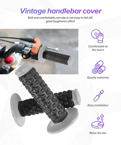 Dirt Bike Grips,Car Accessories Universal 7/8" Motorcycle Grips,Rubber Anti-Slip Throttle Bar Grip,Suitable for CRF50 CRF70 CRF80 XR50 XR100R CRF125 CRF100 CRF150F CRF230F (Gray) - color: Gray