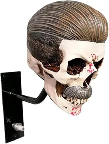 Motorcycle Helmet Skull Holder, Wall Mount Helmet Rack, Resin Crafts,Skull Helmets Holder Suitable for Motorcycle Cap, Baseball Cap, Bicycle Cap, Hat Storage Rack,Sports Gear (Type-E) - style: Type-E