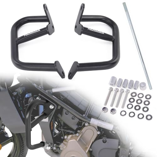 Engine Guard Crash Bar Fit for Vitpilen/Svartpilen 401 2024-2025 | Steel Motorcycle Frame Protector Bumper, Black Powder Coated Finish, Bolt-On Installation Kit Included