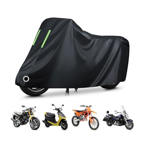 Motorbike Cover Rainproof for Honda CB 125 S|Outdoor Waterproof Motorcycle Cover|Wind/UV/Snow/Rain Protection|Outdoor Use|with Lock Holes & Reflective Strips - color: black, size: For CB 125 S