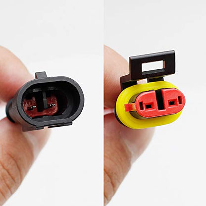Waterproof 2 Pin Electrical Connector, 20AWG Male Female Wire Harness Plug, 1.5mm Series Automotive Marine Connector with 8cm Pigtail, for Car Truck Boat Motorcycle, 6 Pack