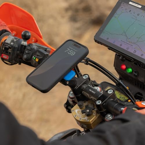 Quad Lock Handlebar Clamp Motorcycle Phone Mount with Vibration Dampener and MAG Phone Case for iPhone 13 Mini - size: iPhone 13 Mini