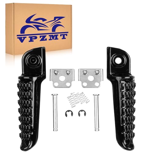 Rear Foot Pegs Footrests for kawasaki ZX-6R ZX-9R ZX10R ZX12R ZX636 EX650 650R KLE650 versys ER6N Z750/Z750S Z1000 Z1000SX ZZR1200 GTR1400 ZZR1400 ZX14 ZX-14 (black-2) - color: Black-2