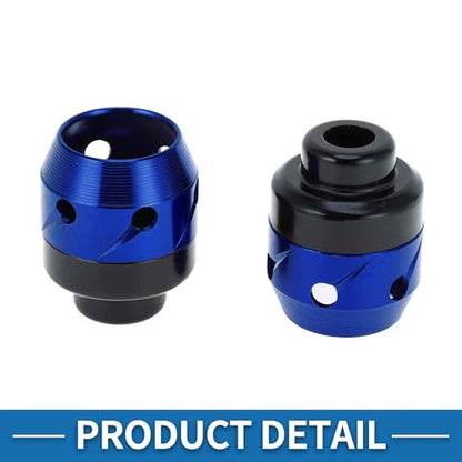 Motorcycle Front Fork Frame Sliders Falling Protection Wheel Crash Protector Scooter Moped Aluminum Alloy Blue 2 Pcs - color: Blue