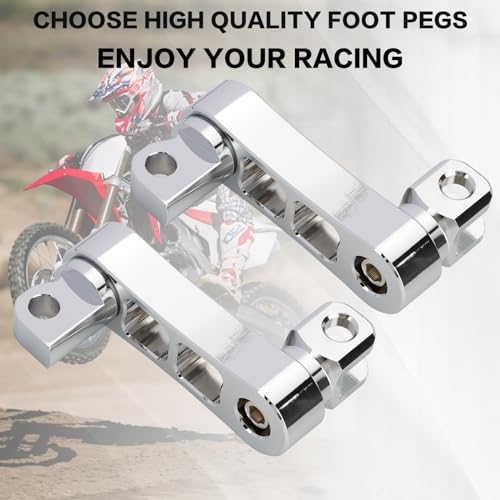 Highway Footpegs Adjustable Passenger Foot Pegs 2 1/4" Extension Brackets FootPeg Conpatible for Harley Dyna Sportster Softail Touring with Support Foot Pegs (Chrome) - color: Chrome