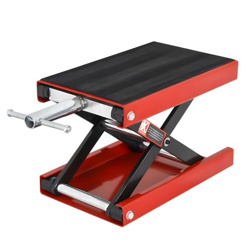 Motorcycle Lift 1100 LB Capacity Wide Deck Motorcycle Center Scissor Lift Jack Hoist Stand for Street Bikes Cruisers Touring Motorcycles Scooter ATVs