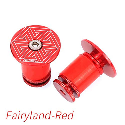 Handlebar Grip End Caps Bike Bar End Plugs for Most Bicycle, Mountain Bike, Road Bike, MTB, BMX, Two Color Options, 2 PCS/Pack - color: Red