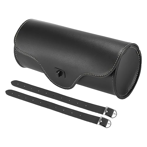 Motoforti Universal Motorcycle Handlebar Tool Bag Cycling Storage Bag Waterproof Faux Leather Black