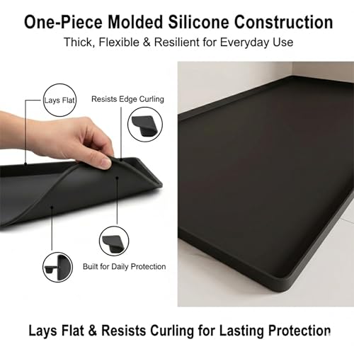 Silicone Oil drip Tray for Under car, One-Piece Molded, Easy to Clean, Lay-Flat Design for Classic Cars, DIY Maintenance, Daily Drip Control and Small Equipment (Black) - color: black