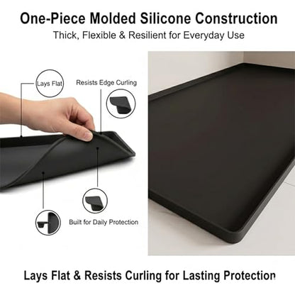 Silicone Oil drip Tray for Under car, One-Piece Molded, Easy to Clean, Lay-Flat Design for Classic Cars, DIY Maintenance, Daily Drip Control and Small Equipment (Black) - color: black