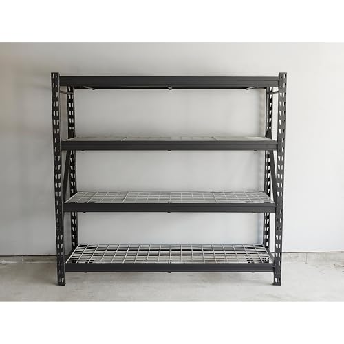 Ironton 4-Tier Industrial Steel Shelving Unit, 8,000-Pound Load Capacity, Garage Storage Rack, 77" W x 24" D x 72" H - size: 4 Tier