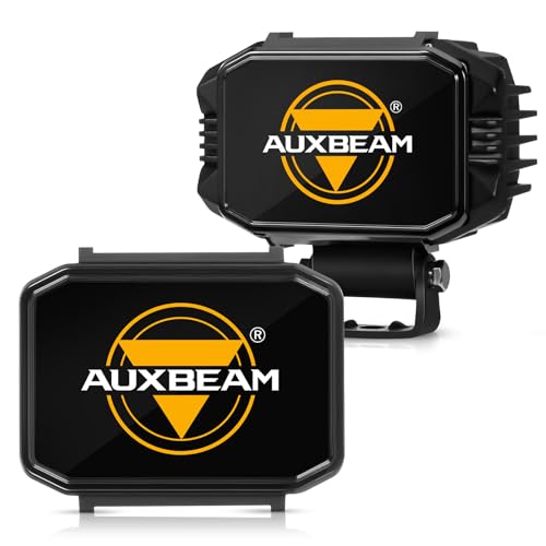 Auxebam 4 inch Black Offroad Light Covers, 2Pcs LED Cube Pod Cover Waterproof Polycarbonate Protective Lens for LED Cube Lights Driving Fog Light (Not Fit for Amber Spot Beam 'ZD000706') - color: Black Offroad Light Cover (Not Fit for ZD000706)