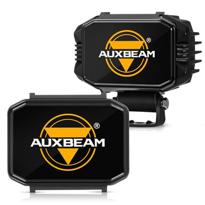 Auxebam 4 inch Black Offroad Light Covers, 2Pcs LED Cube Pod Cover Waterproof Polycarbonate Protective Lens for LED Cube Lights Driving Fog Light (Not Fit for Amber Spot Beam 'ZD000706') - color: Black Offroad Light Cover (Not Fit for ZD000706)