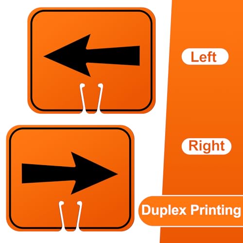 Geetery 3 Pcs Traffic Arrow Orange Detour Signs, Road Cone Top Directional Left Right Go Straight Arrows Sign for Road Barricade Outdoor Construction (Left & Right) - style: Left & Right