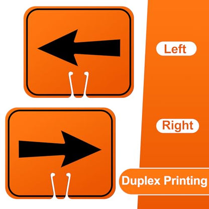 Geetery 3 Pcs Traffic Arrow Orange Detour Signs, Road Cone Top Directional Left Right Go Straight Arrows Sign for Road Barricade Outdoor Construction (Left & Right) - style: Left & Right