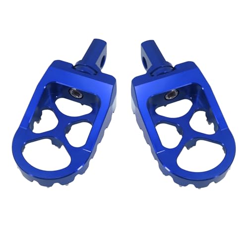 CNC MX Style Wide Foot Pegs with 360° Roating Compatible with Harley Dyna Softail Fatboy Sportster Iron 883 Chopper Bobber Models Blue - color: Blue with Cone Spikes