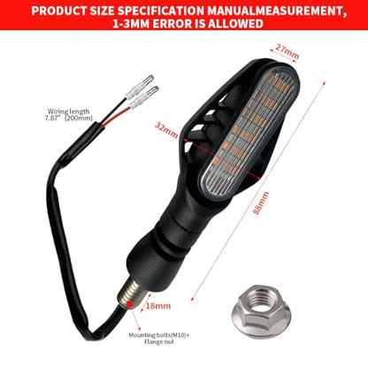 Motorcycle Mini Indicators High Brightness Sequential Flowing Turn Signal Lights For DC12V Motorbike Scooter Off Road (Pack of 2) - size: 3.4Inch (Pack of 2PCS)