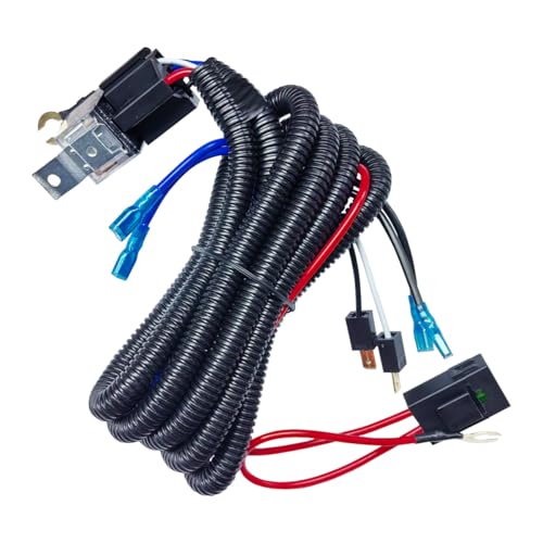 12V 80A Car Double Horn Wiring Harness Relay Kit, 4 Pin SPST Vehicle Grille Mount Blast Tone Horns Wiring Harness Relay for Car Truck Motorcycle (Double Horn) - size: Double Horn