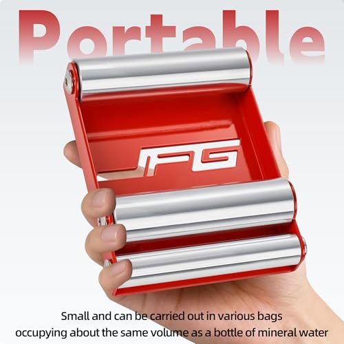 JFG RACING Motorcycle Wheel Cleaning Stand,Portable Wheel Roller Stand for Tire Cleaning & Chain Lubrication(Bikes<485 lbs & Tire Width<180 mm)-Red - color: Red