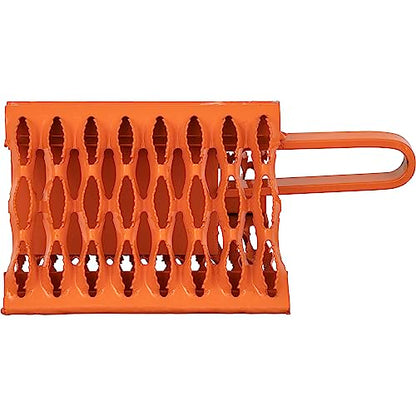 Buyers Products WC091061 Orange Powder Coated Galvanized Serrated Wheel Chock with Built-in Handle, 9 x 10 x 6 Inch, Extra Grip for Off-Road, Ice & Snow Conditions; Stable Tire & Trailer Chock