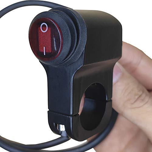 12V Waterproof 7/8 Inch Motorcycle Handlebar LED On Off Switch Motorcycle Headlight Handlebar Switch for Motorcycles Bicycle Motorbike ATVS Scooters Snowmobiles