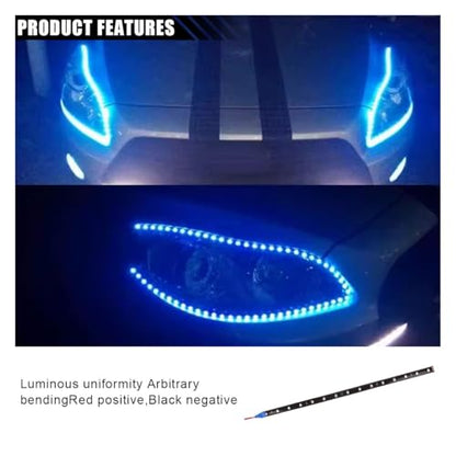 6PCS LED Strip Auto Underbody Light, 12V 1Ft Flexible Waterproof Underglow Strip, High Brightness Car/Truck/Boat Decoration Light (Blue) - color: Blue
