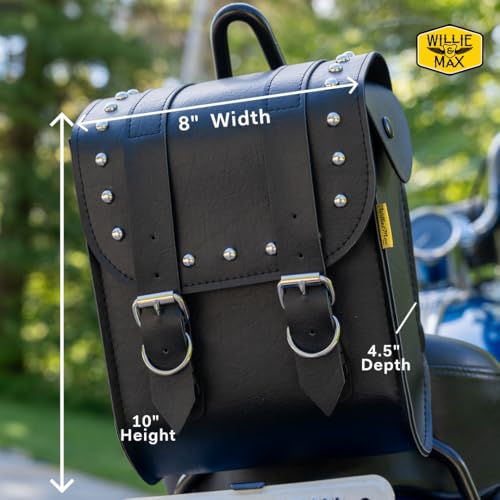 Dowco Willie & Max 58452-01 Ranger Series: Synthetic Leather Motorcycle Sissy Bar Bag, Black, Universal Fit, 6 Liter Capacity - style: Ranger Series