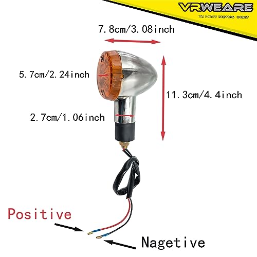 4pcs Universal Motorcycle Turn Signals Front Rear Turn Signal Blinker Light Compatible with Yamaha Motorcycle Bike Cruiser Bobber Chopper Shadow Honda Harley Kawasaki Suzuki (Amber) - color: Amber