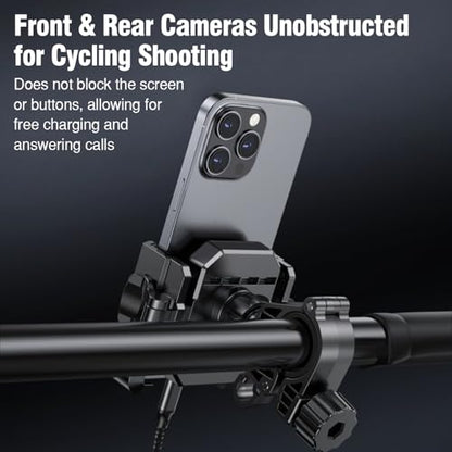Bike Phone Holder- Motorcycle Phone Mount with 360° Rotation, Handlebar Mount for Bicycle, E-Bike, E-Scooter, Dirt Bike Accessories for iPhone, Fits 4.7-7.2 inch Smartphones