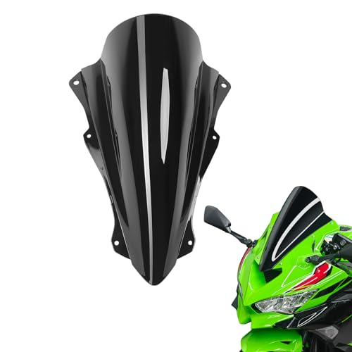 Motorcycle Windscreen Windshield Motorcycle Front Fairing Flyscreen Wind Deflector Windshield Spoiler Compatible with Kawasaki Ninja ZX-4R/4RR 2023 2024 Ninja ZX-25R 2021-2024 (Black Smoke) - color: Black Smoke
