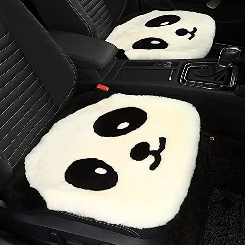 3 Packs Genuine Sheepskin Auto Seat Cushion, Australian Natural Wool Seat Cover Soft Comfort Warm Winter Office Chair Universal Fit - color: Panda