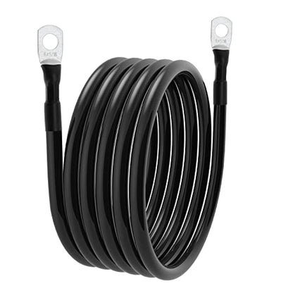 6 AWG Battery Cables 6 Gauge Battery Power Inverter Cable with 5/16 Inch Tinned Copper Lugs Both Ends for Solar Marine Boat RV Car Motorcycle 2 pcs (5FT) - size: 5FT
