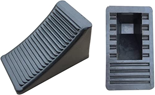 Fasmov 4 Pack Solid Rubber Heavy Duty Wheel Chock, Premium Chock for Car, Travel Trailers, RV, Truck, and ATV - size: 4 Pack