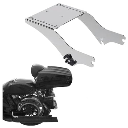 ECOTRIC Detachable Luggage Trunk Mount Rack Compatible with Harley Davidson Touring 1997-2008 Razor Chopped King Luggage Trunk Fit for Road Glide Street Glide Road King Electra (Chrome) - color: Chrome