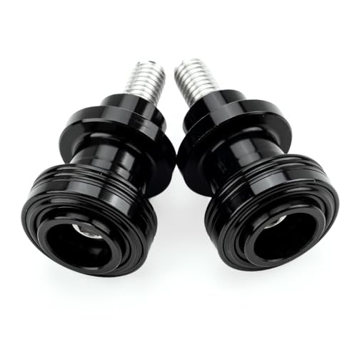 M8 Swingarm Spools Sliders, CNC Billet Aluminum Universal Paddock Rear Stand Screws Bobbins, Fits for CBR600RR CBR1000RR, GSXR600/750/1000, ZX6R ZX10R Z650 Z900, SV650,S1000RR– 2 PCS (Black) - color: Black