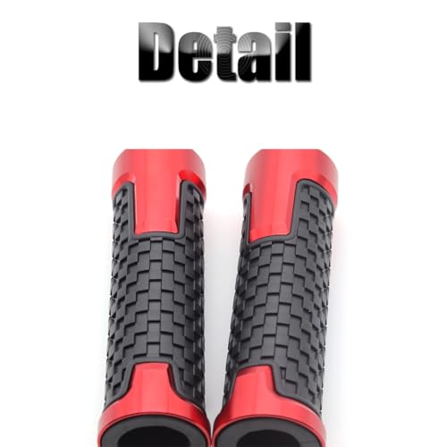Motorcycle Handlebar Grips,CNC Aluminum Rubber Hand Grips Red