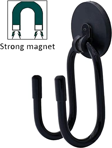 Pmsanzay Adjustable Magnetic Hanger,Strong Magnetic Hook for Cowboy Hat, Hard hat,Headphone,Shoes,Toys,Umbrella,Extension Cords,Tools,Bags,Towels,Gloves,etc - No Scratches to The Surface - W Style