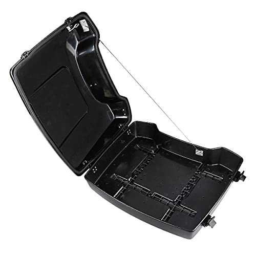 TCMT 5.5" Razor Motorcycle Trunk Box Backrest Pad Two Up Mounting Rack Metal Base Plate Fit For Harley Touring 2009-2013 Road Glide Road King Street Glide Pack - color: Black Lacthes Trunk+Pad+Chrome 2 up Rack+Plate