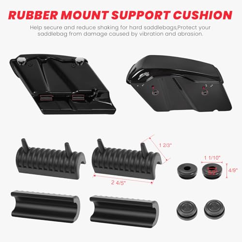 2023-2026 Street Glide Road Glide Saddlebag Guard Crash Bar Compatible with Harley Davidson Touring FLTRX FLTRXL FLHX FLHXU FLHXL FLTRXSE FLHXSE FLTRXSTSE Black Tip-Over Bar with Support Rails - size: 2023-2026 With Rails