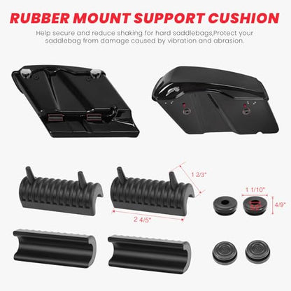 2023-2026 Street Glide Road Glide Saddlebag Guard Crash Bar Compatible with Harley Davidson Touring FLTRX FLTRXL FLHX FLHXU FLHXL FLTRXSE FLHXSE FLTRXSTSE Black Tip-Over Bar with Support Rails - size: 2023-2026 With Rails