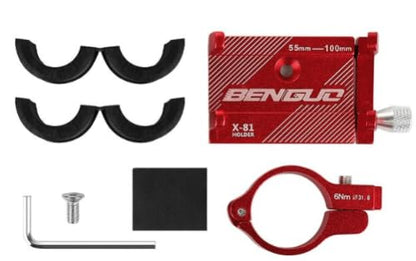 Aluminum Motorcycle Bike Bicycle Holder Mount Handlebar for Cell Phone GPS US (Red) - color: Red