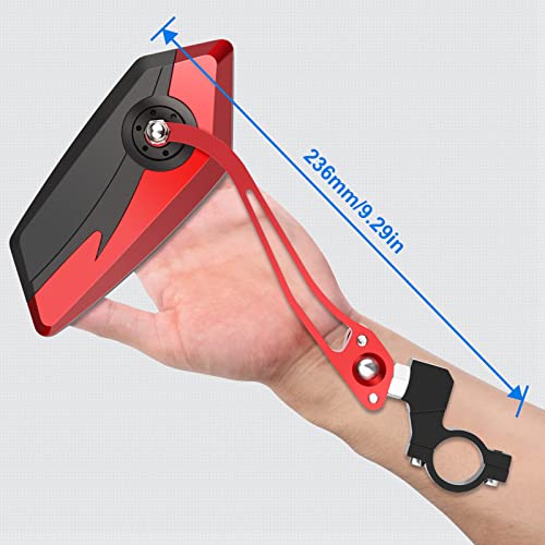 Diyife Bike Mirror 2 PCS, [New Version] HD Wide Angle Large Handlebar Rearview Mirror, Blast-Resistant 360°Adjustable Bicycle Rear View Mirrors Accessories for Mountain Road Bike Moto（Red） - size: 2 PCS-Red