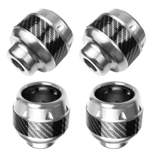 4PCS Motorcycle Front Fork Frame Sliders Crash, Carbon Fiber Front Fork Wheel Crash Protector, Aluminum Alloy, Safety Gear Universal Fit Motorcycles Motorbikes Moped Scooters (Silver) - color: Silver