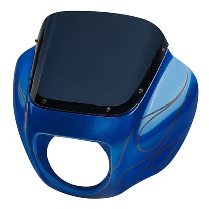 Front Headlight Quarter Fairing Windshield Fit For Harley Softail Low Rider FXLR Street Bob FXBB 2018-2020 Low Rider S FXLRS 2020-2025 Softail Standard FXST 2020-2024 Electric Blue - color: Fairing Electric Blue #4